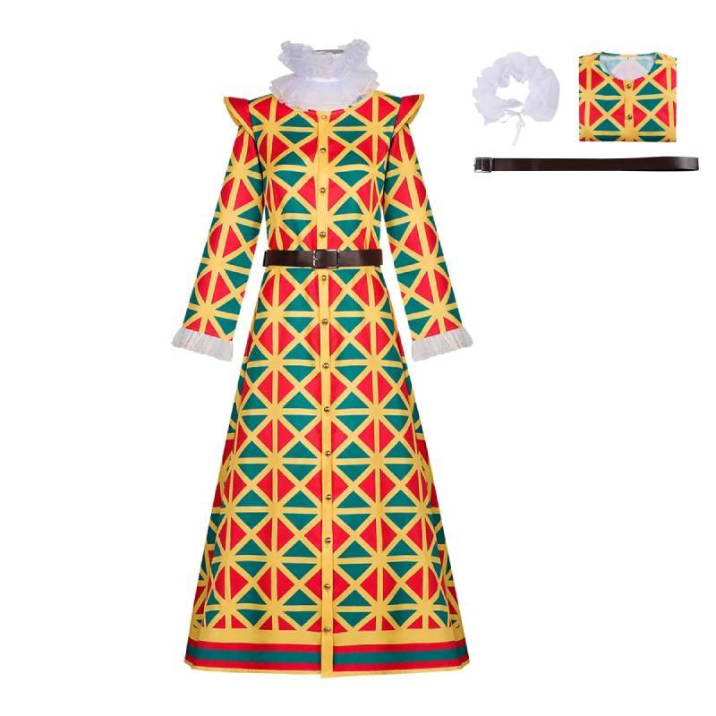 Medieval Clown Cosplay Costume For Circus Performances With Soft Wool Fabric For Adults