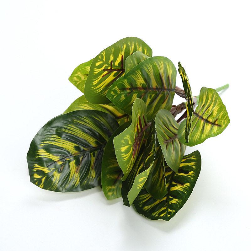 Artificial Pothos & Monstera Leaves Wall Decor for Living Room - Small Potted Greenery Arrangement
