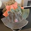 Multiuse Cotton Fisherman Hat with Bear Ear Spring Windproof Bucket Hat Soft Floppy Hat for Female Hiking and Camping  Pink