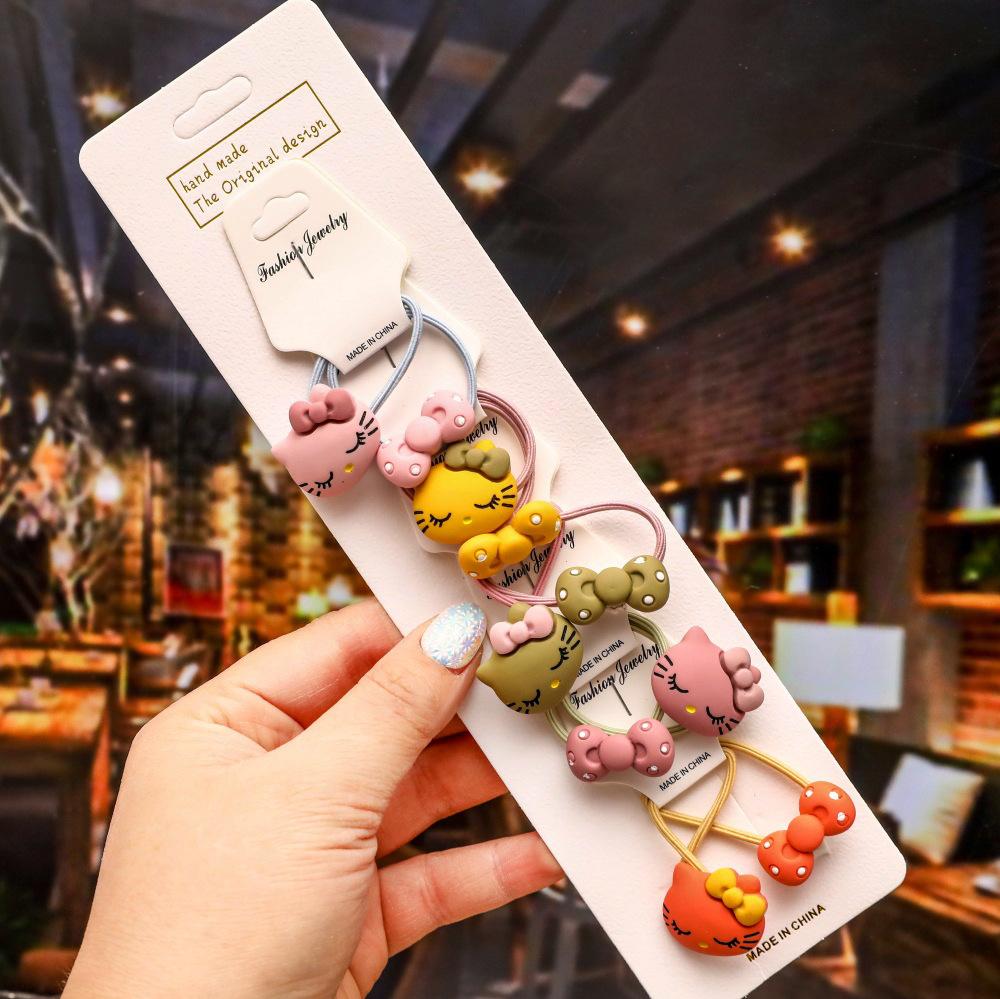 Cartoon Animal Flowers Princess Scrunchie Children Girls Kids Elastic Hair Rubber Bands Accessories Tie Hair Ring Rope Headdress