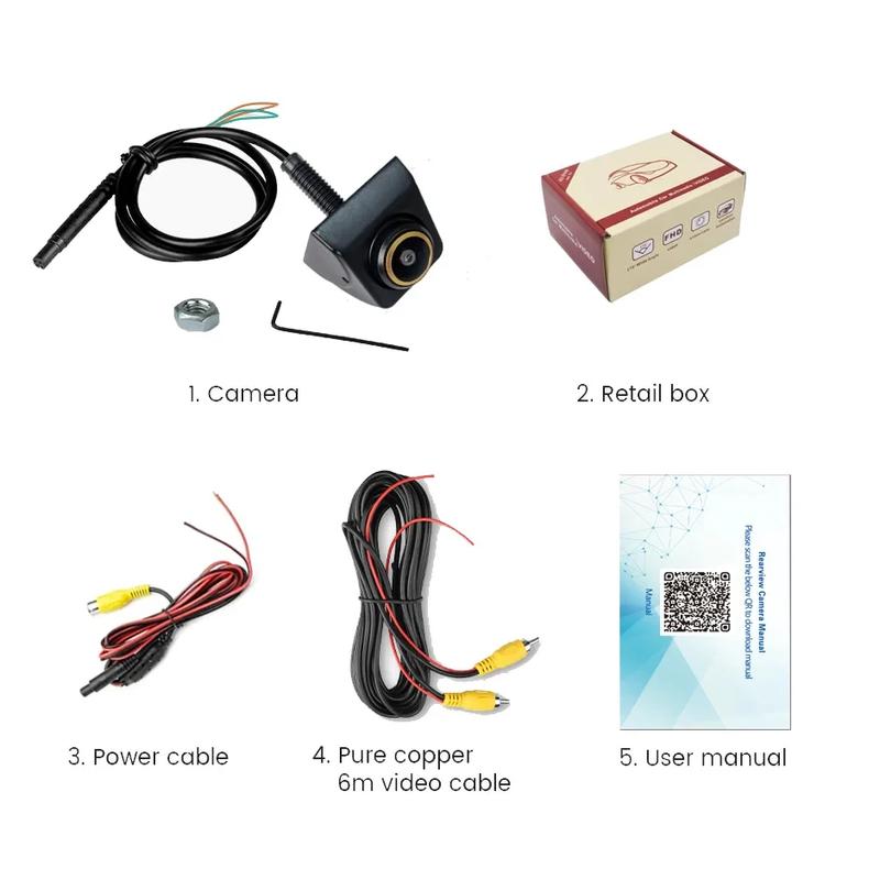 Car Rear View Camera 1080P Full HD CVBS AHD Reversing Rear Camera 170° Wide Angle Night Vision Fisheye Len Car Reversing Camera