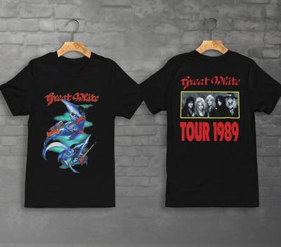 Vintage 1989 Great White Band Tour T-Shirt, Größe S-4XL
