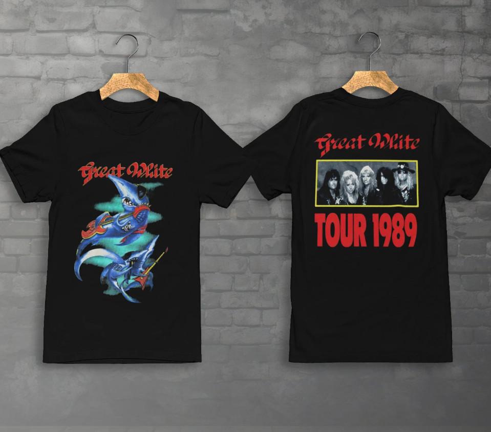 Vintage 1989 Great White Band Tour T-shirt, Size S-4XL