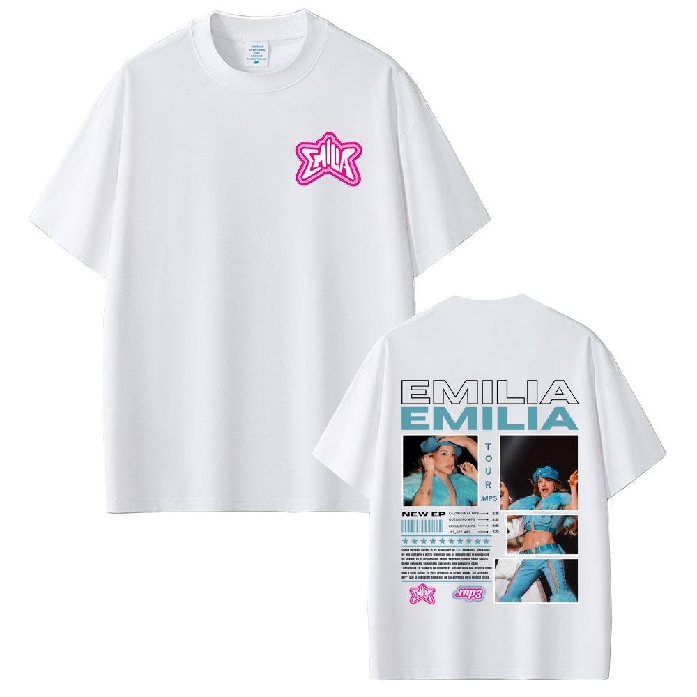 Singer Emilia Mernes MP3 Tour Graphic Tshirt Unisex Women Fashion Oversized Streetwear Summer Male Hip Hop Vintage Short Sleeve