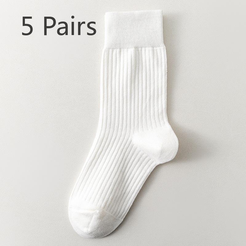 5 Pairs of Pure Cotton Anti Odor and Antibacterial Mid Calf Postpartum Socks for Women In Autumn and Winter