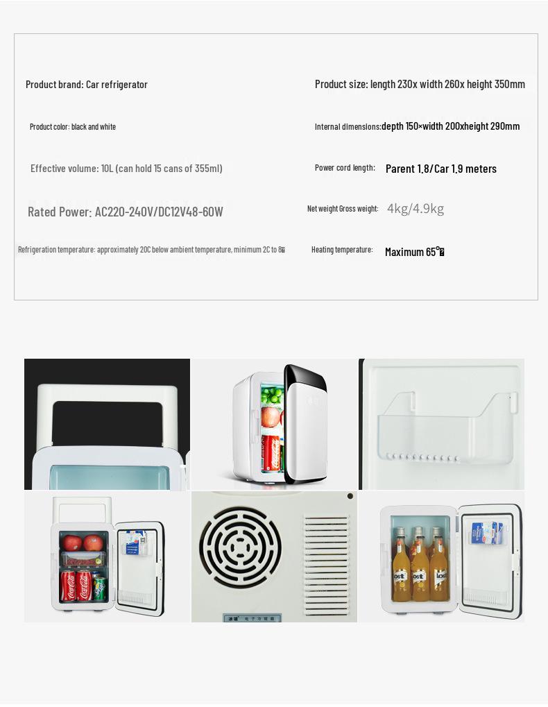 10L Mini Car Refrigerator: Insulin-Compatible, Cold & Warm, for Car, Home, Dorm Use