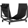 Indoor firewood rack 53 x 33 x 43 cm firewood rack with carrying bag metal black