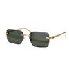 Unisex Luxury Frameless Square Sunglasses - Versatile Metal Fashion for Parties and Photos