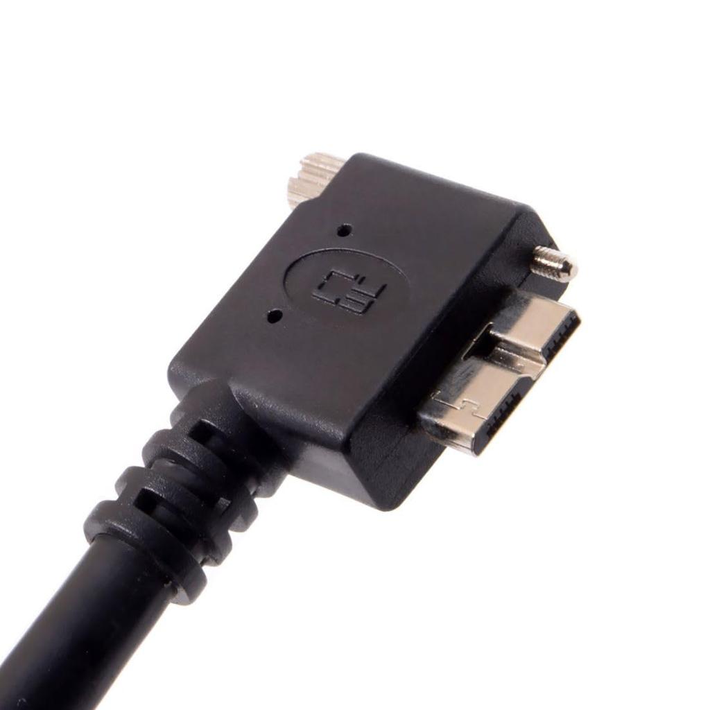CY USB A Male To Micro B Left Angled 90 Degree Cable with Locking Screw for Nikon D800 D800E D810 5m 3.0