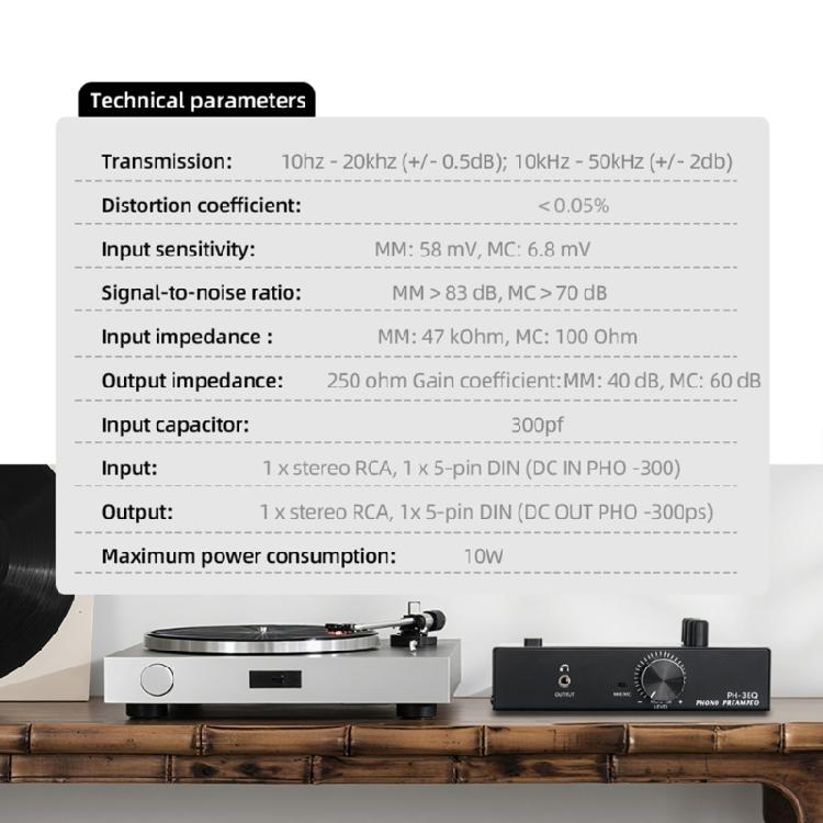 Studio Quality MM MCs Compatible Record Player Preamp With Balanced 5 Pin XLRs Port And Metal Housing Construction