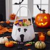 Non-woven Fabric Trick-Or-Treat Candy Basket White Snack Storage Bag Halloween Candy Bucket  Party