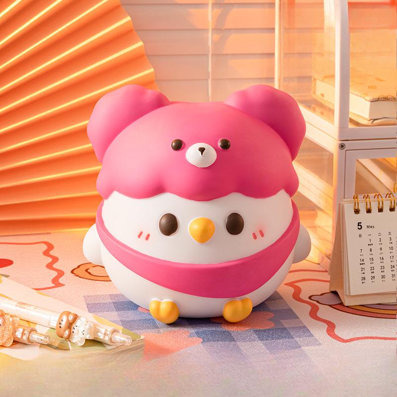 Creative Cartoon Little Parrot Glue-elastic Piggy Bank Can Be Stored and Withdrawn Large Capacity Anti-fall Piggy Bank Children's Toy Doll