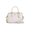 Bolsa Boston Rowan com Logo de 18 Letras Ajustável Destacável em Couro Pebble para Mulheres Bolsa de Ombro Branca CW328-IMCHK