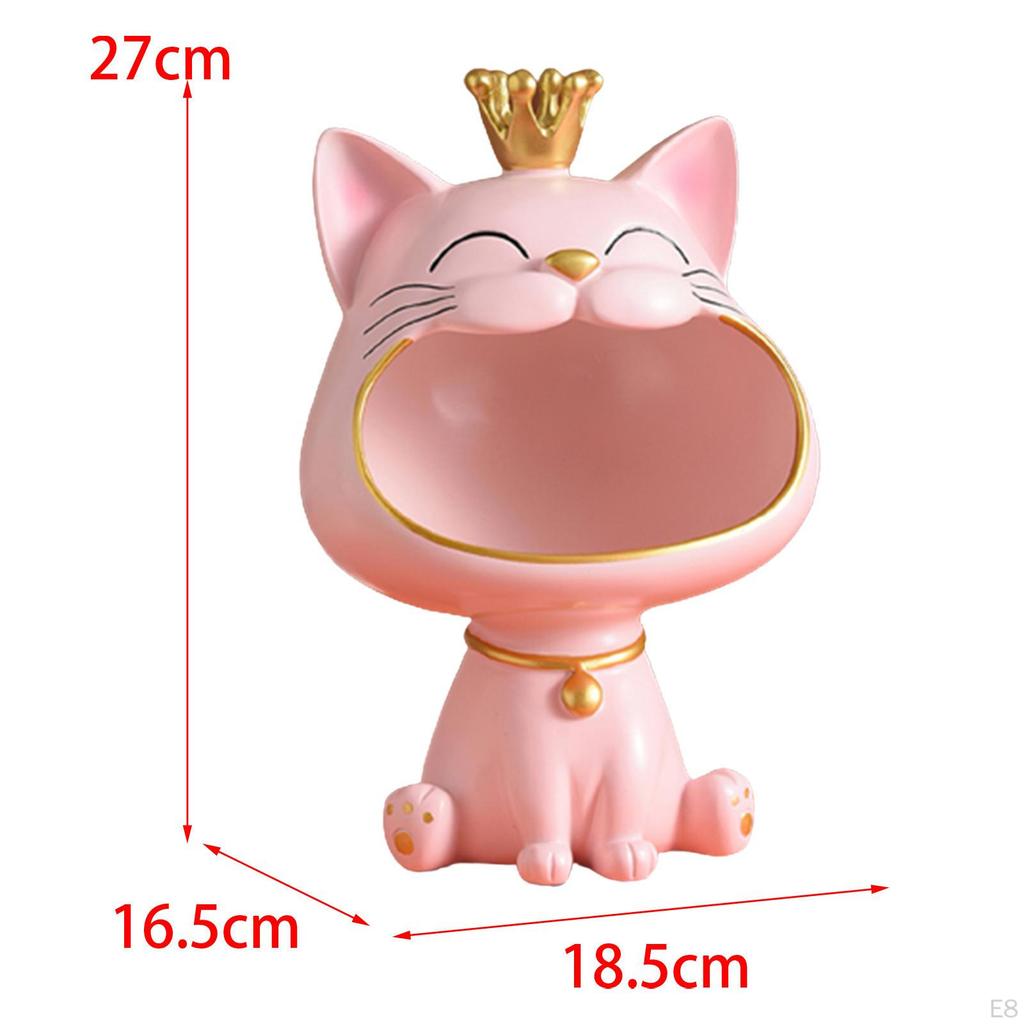 Katzenstatue Halter Harz Tierfigur Skulptur Schale Schreibtisch Schlüssel Serviertablett Aufbewahrungsbox für Schrank