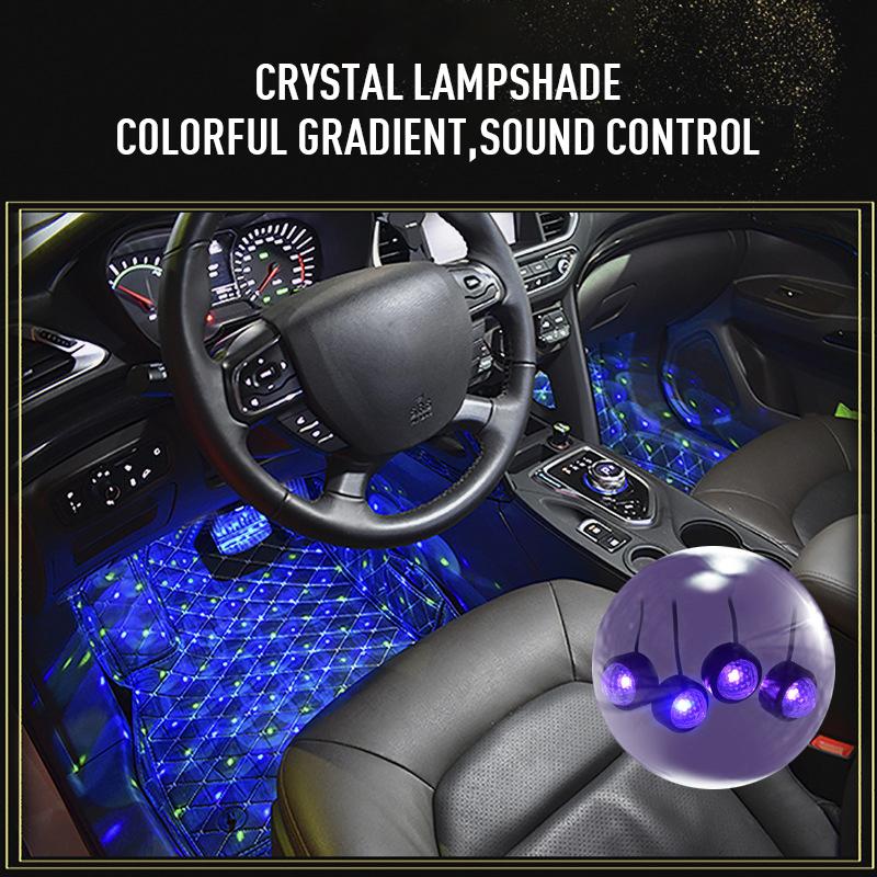 Automobile Interior Decoration Light Soles Full Of Star Atmosphere Lamps Car USD Atmosphere Sound Control Decoration Accessories