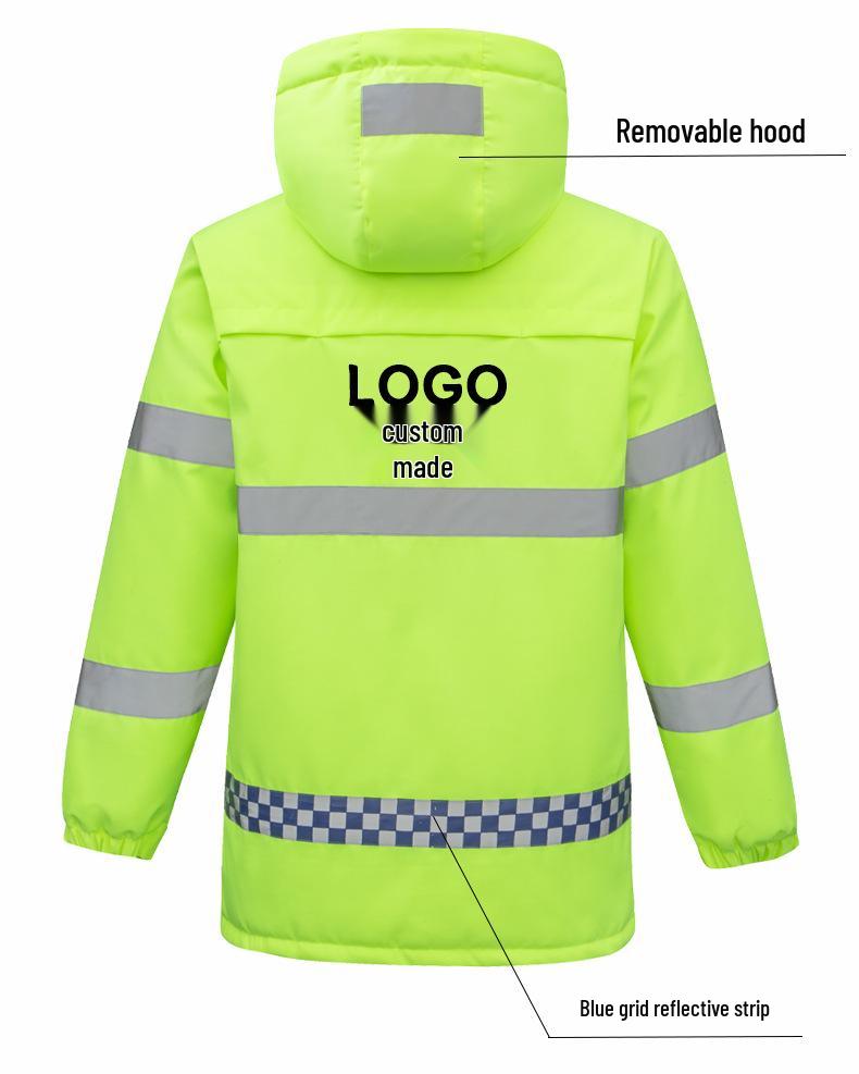Unisex Reflective Heated Rainproof Jacket for Construction and Security Work