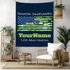 Seattle Seahawks Custom Your Name Wall Decor Tapestry Art For Pet Memorial Birthdaywedding Party Backdrop Family Gift