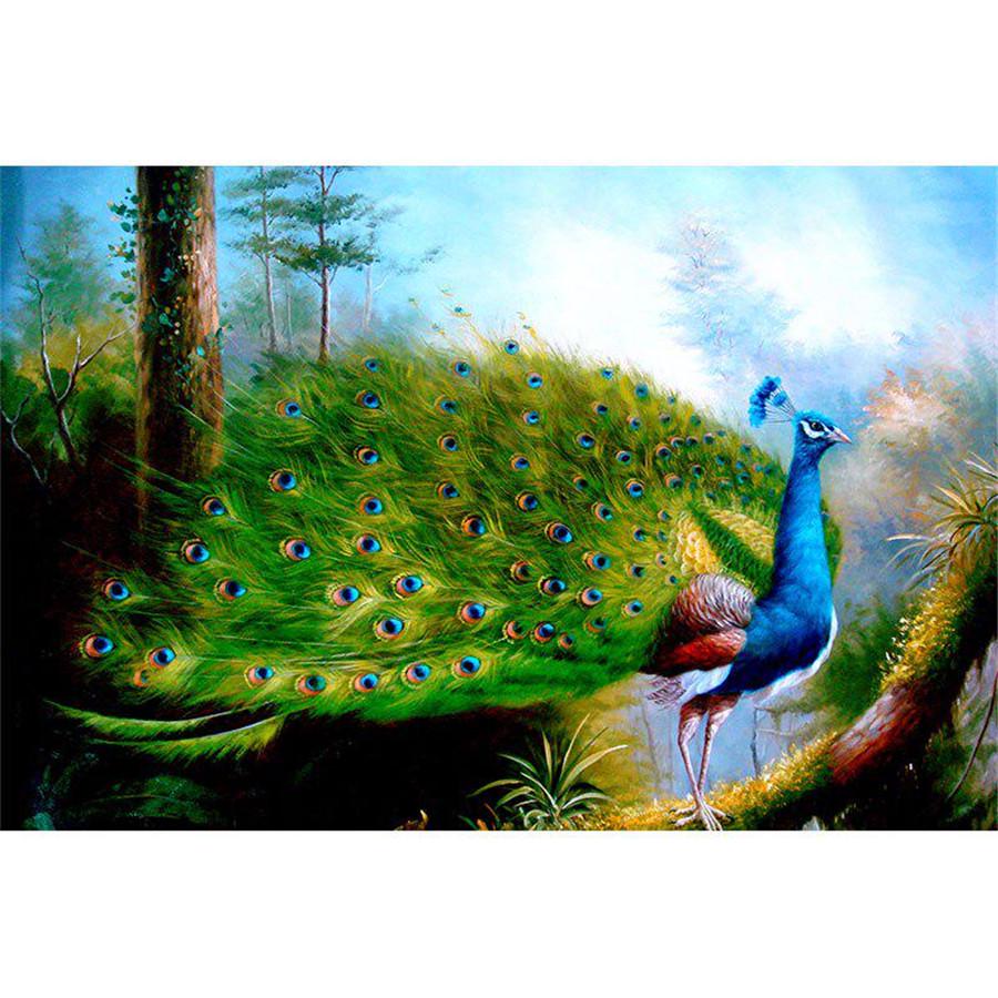 

Полный 5D DIY Бриллиант живопись Красивый павлин Картон Алмазная вышивка Крестиком Комплект Горный хрусталь Домашний декор Подарок