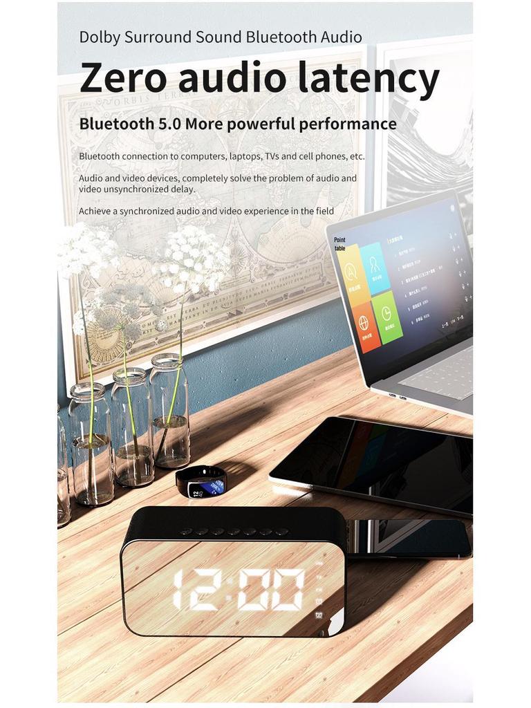 Głośnik Bluetooth S15 Budzik z Długą Żywotnością Baterii, Jakość Dźwięku Hi-Fi, Karta TF i Radio