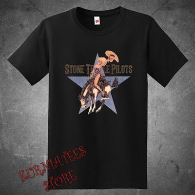 Stone Temple Pilots Cowgirl Cow Girl Men's Black Size S To 5XL