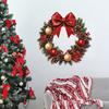 Christmas Stickers Wreath Wall Decals Red Bow Pinecone Patterns Stickers Removable PVC Holiday Decor for Living Room Bedroom Office