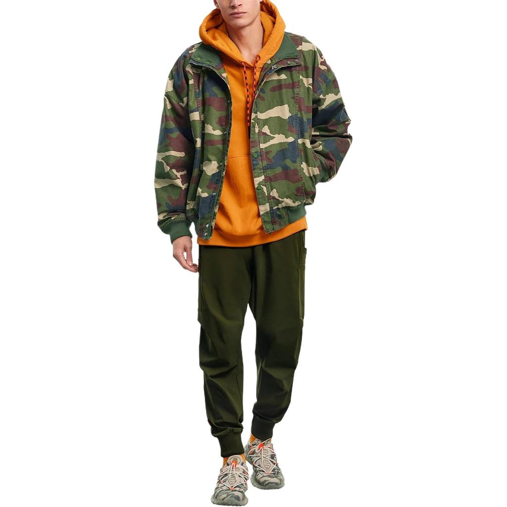 Adidas X Ivy Park Collaboration SS23 Camouflage Canvas High Neck Work Jacket Unisex Jackets Military-Green HS0718