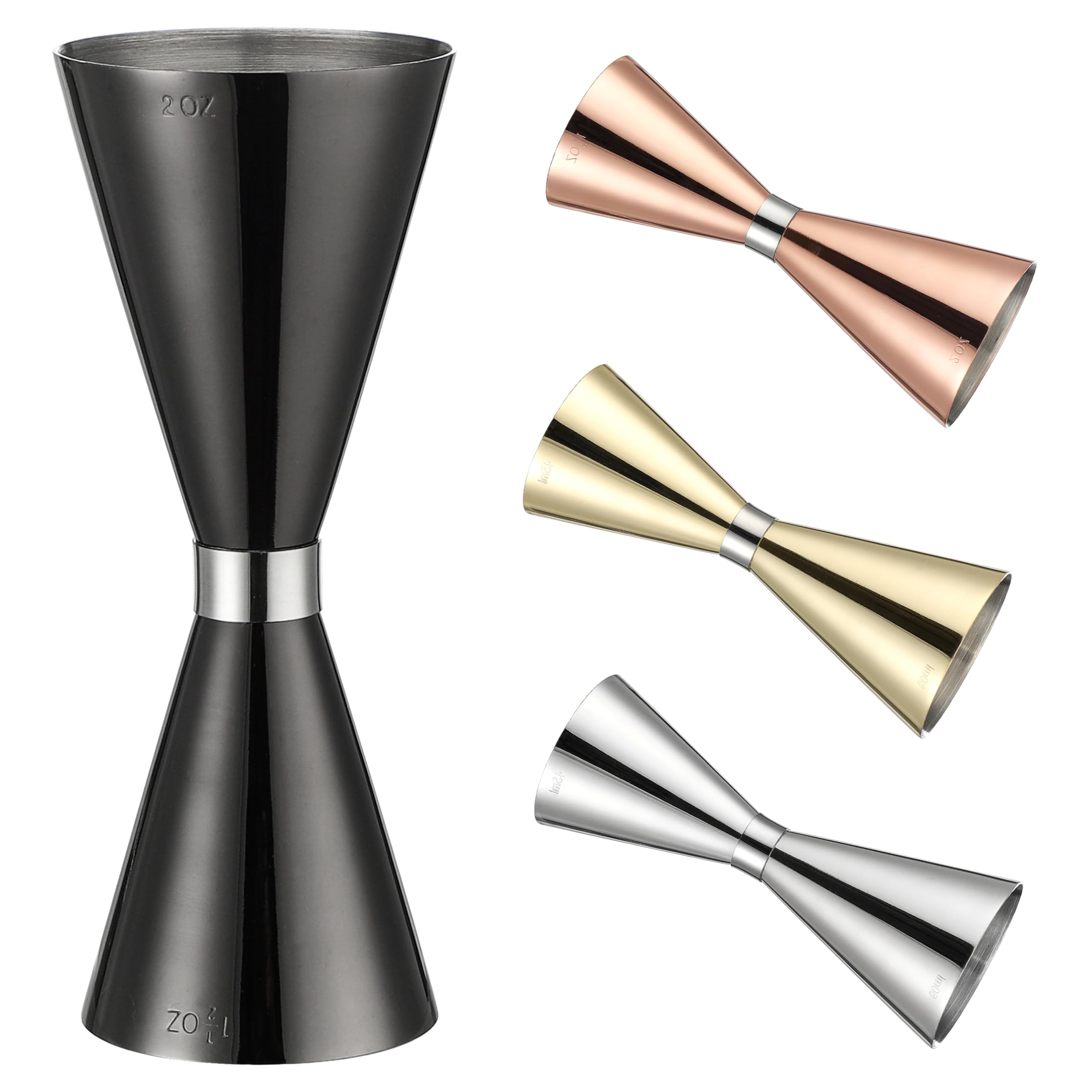 

45ml/60ml (1.5oz/2oz) Jigger Cup, Cocktail Measuring Cup, Stainless Steel, Milliliter (ml) and Ounce (oz) Measuring Cup with Graduations