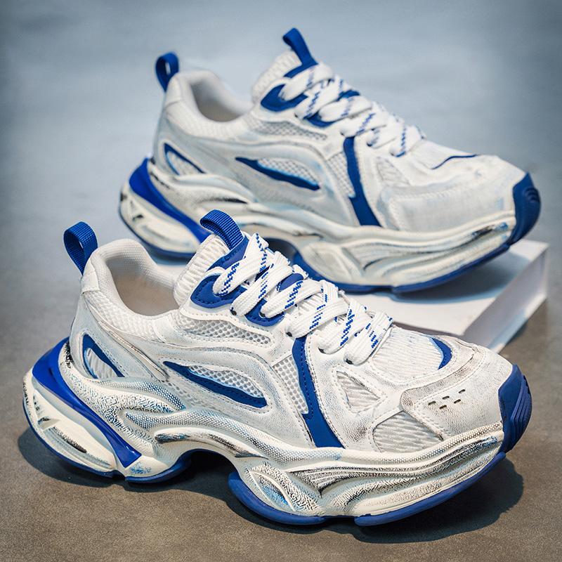 Новая Мода Четыре Сезона Мужские Низкие Ботинки Студенты Мужские Мальчики Трендовая Мягкая Подошва Рабочая Обувь Защита Труда Мартин Кроссовки 44 синий