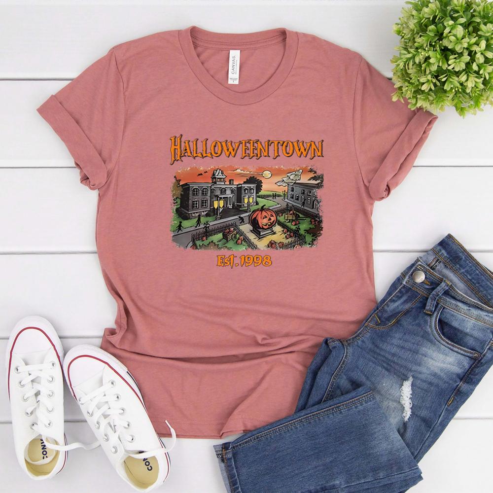 Halloweentown Est 1998 Tshirt Halloweentown University Shirt Halloween Party Tees Fall Pumpkin Graphic Tee Retro Halloween Tops