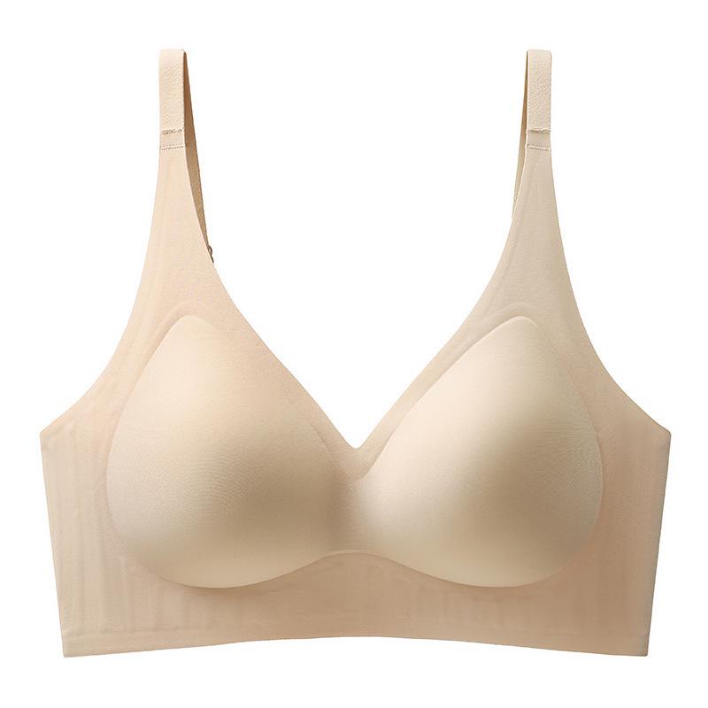 C23 Women's Seamless Gathered Support Bra - Small Chest, Wire-Free, Anti-Sagging, Fixed Cups