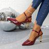 Fashion Women's Summer Wrapped Head Sandals Fashion Pointed Shallow Mouth Metal Buckle Anti-slip Wear-resistant High Heels