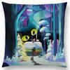Cute Cartoon Animal Kitten Fantasy Elk Beautiful Girl Forest Shining Star Cushion Cover Sofa Pillow