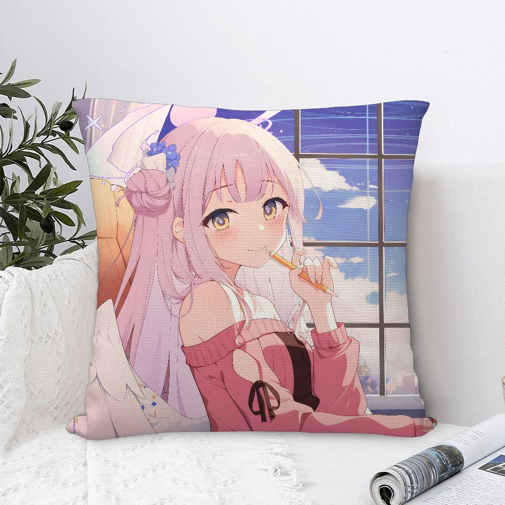 B-Blue Archive Anime Pillow Case Sofa Decorative Home Double-sided Print Plush Square Throw Pillow Covers Cushion Decor Cover