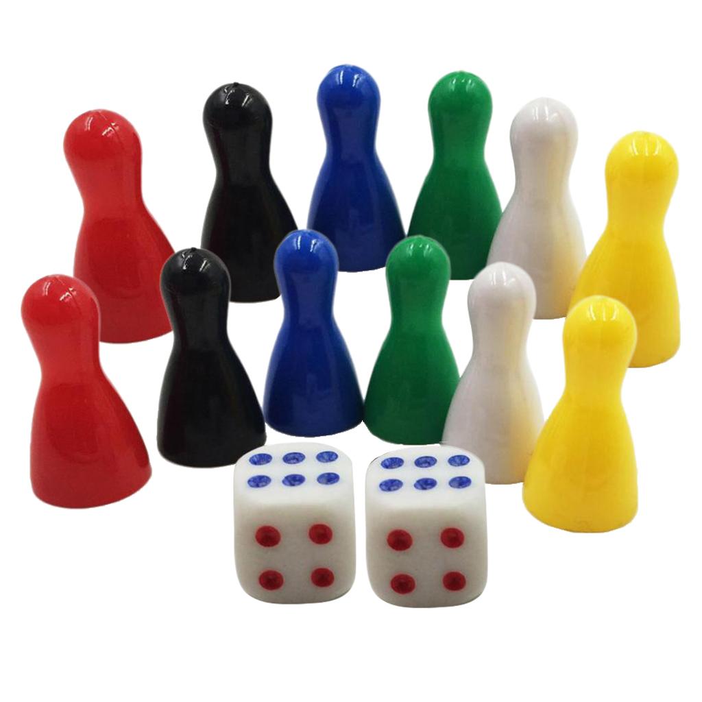 Board Game Chessman Dice Plastic Puzzle Game Pieces Card Game Accessories for Kids Strategy Play