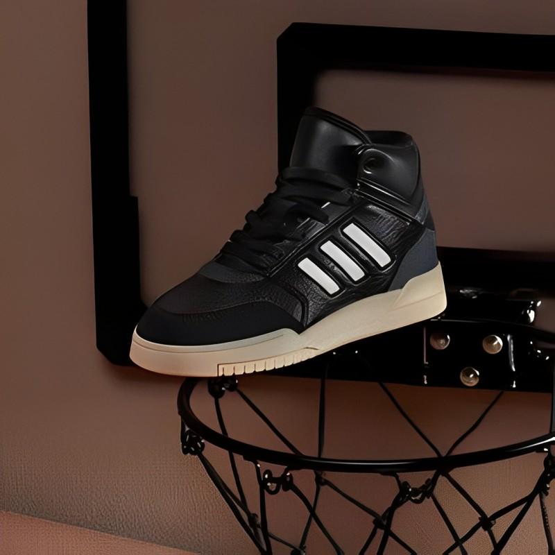 Adidas Originals Drop Step Synthetic Leather Comfortable Fashion Shock Absorbing Durable High Top Kids Skate Shoes Kids Skate Shoes Black IG1479