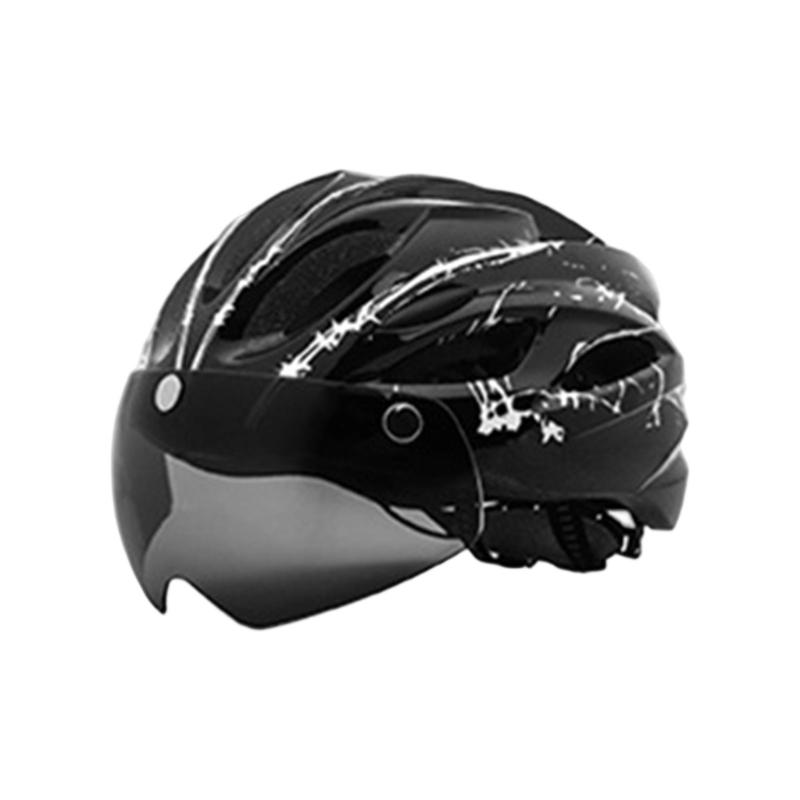 Cycling Helmets Comfortable Lining Bicycles Helmets with LED Light & Goggles Bike Helmets Safety Cap for Women and Men