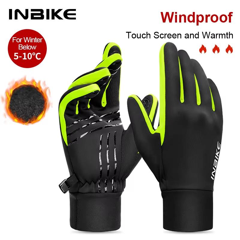 INBIKE Cycling Gloves for Men Women Warm Fleece Winter Biking Glove for Riding Bicycle Gloves Waterproof Touchscreen Accessories