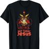 Non Oggi Gesù Io Carino Satanico Anime Baphomet Hipster Street Fashion Maglietta per Adulti Girocollo Uomo Cartoni Animati Magliette Grafiche - M...
