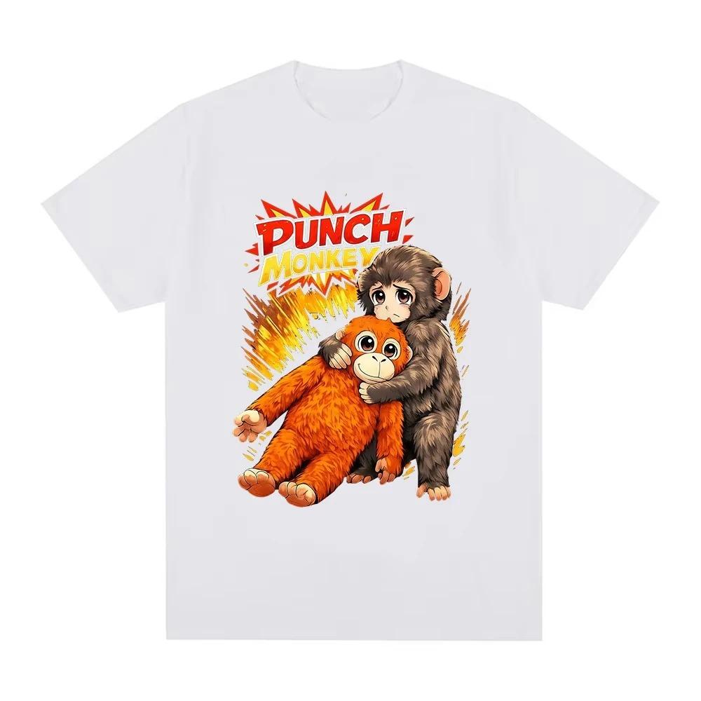2026 Punch The Monkey Baby Funny Meme Graphic Tshirts Unisex Unisex Clothing Casual Pure Cotton Tshirt Short Sleeves T Shirts Tops
