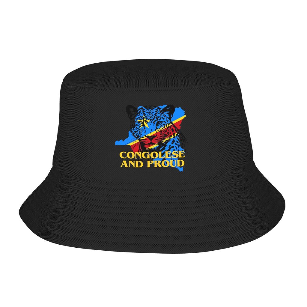 Republic Of Congo Congolese Flag Bucket Hat Gift For Girl Boy Lovely Vocation Caps For Travel UV Protection