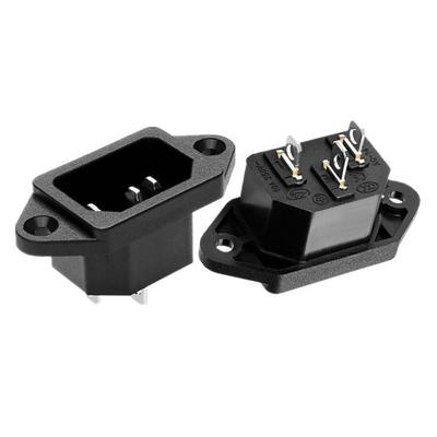 Soquete de Carregamento AC04 Confiável de 3 Pinos 250V 10A Conector Macho/Fêmea de Alimentação AC