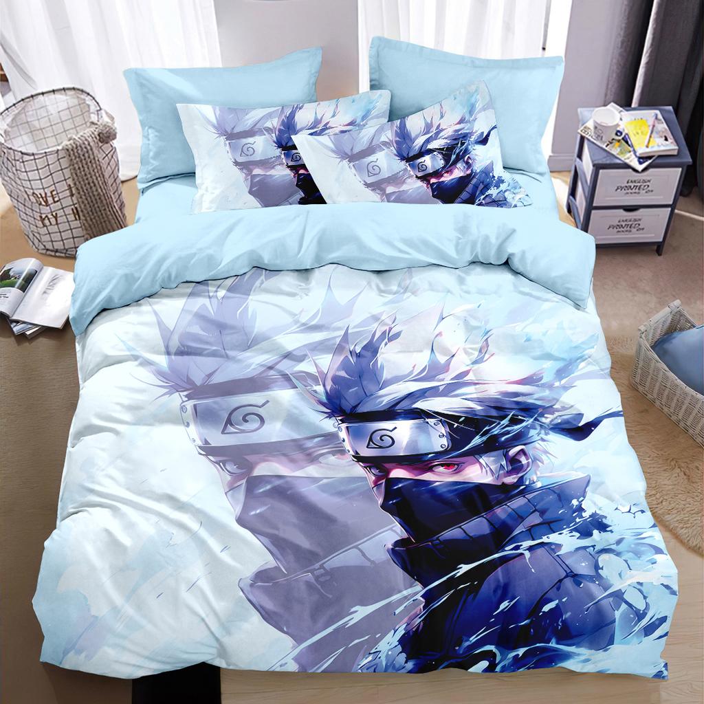Carton Soft Duvet Cover Pilowcase Anime Uzumaki Narutos Beding Set Ten Young Boys for Bedrom Decor King Quen Ful Sized Dimensions Young Girls
