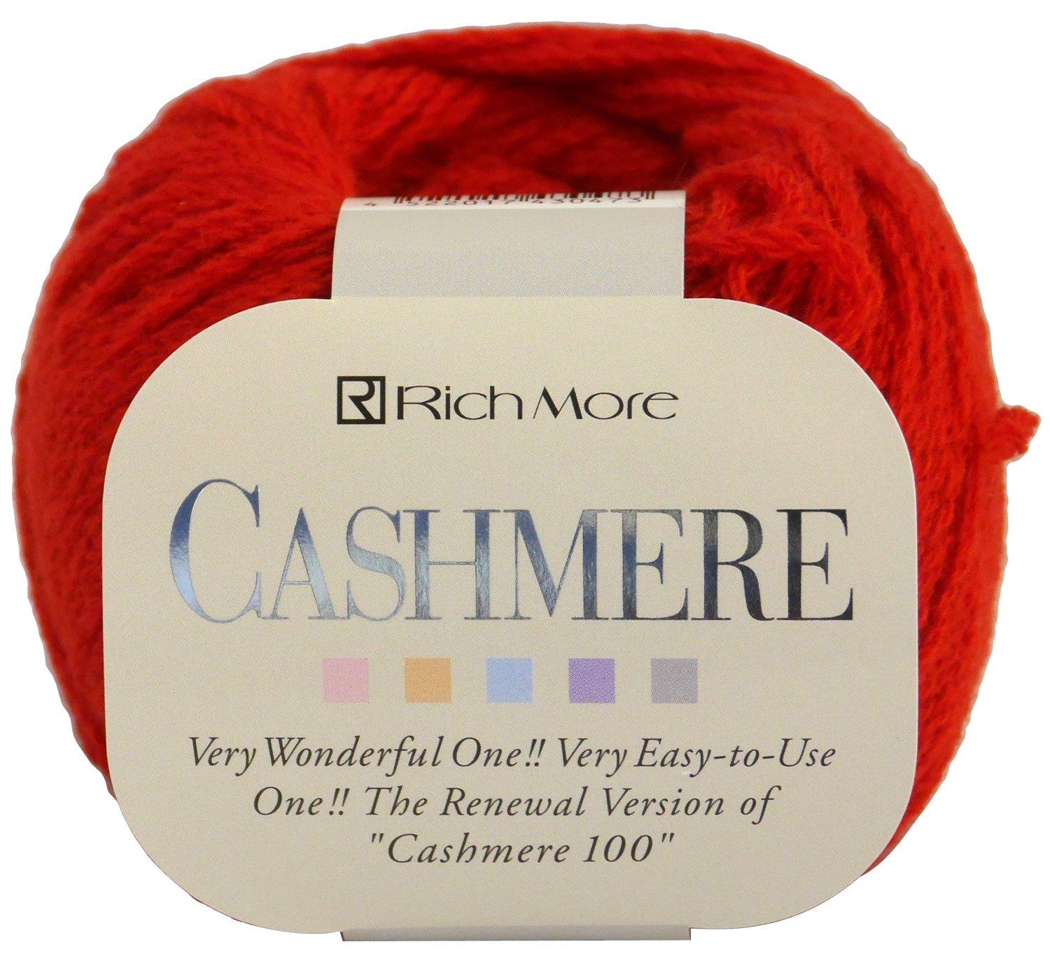 

Hamanaka Richmore Cashmere Medium Thick Set of 5 3142 Yarn, Col.110, Red, 20g, Approx. 92m, Balls,