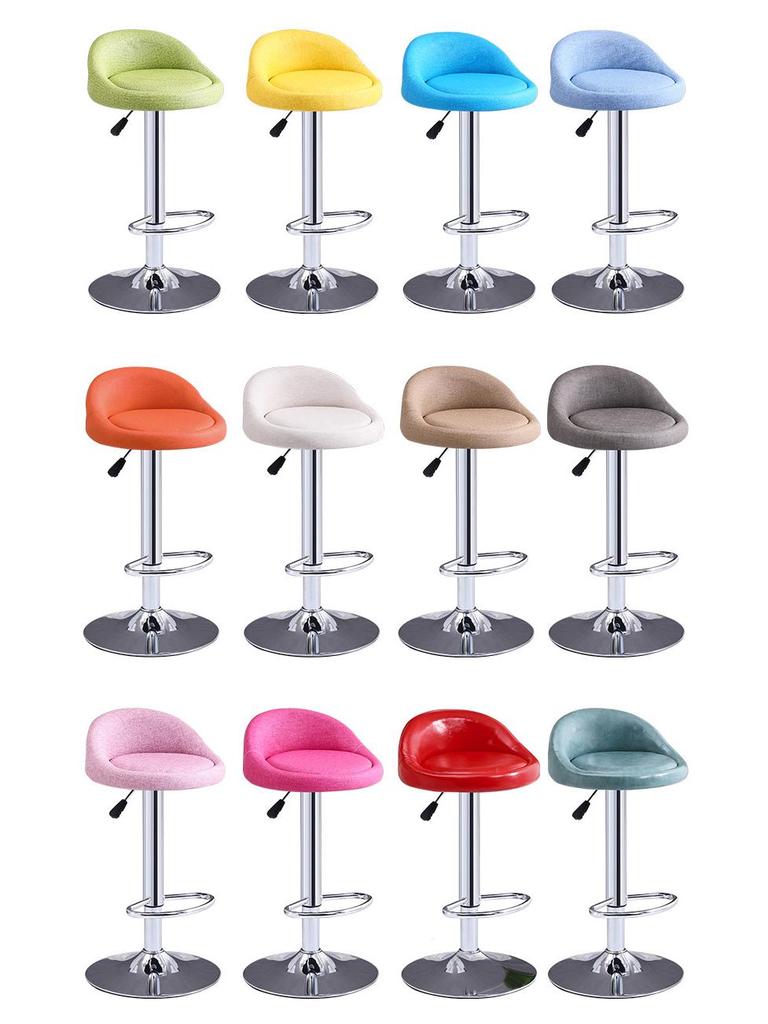 Adjustable Leather Swivel Bar Stool with Backrest