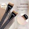 Enhanced Crescent Foundation Brush - Curved Flat Head, Ultra-Thin, Perfect for Makeup Application.