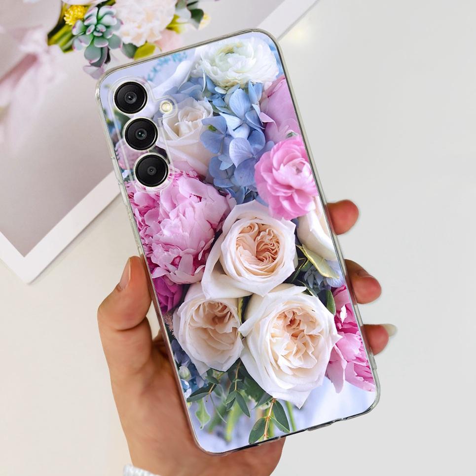For Samsung Galaxy A25 5G 2023 Case Samsung A15 5G A35 A555G Transparent Soft TPU Etui With Fashion Pattern Galaxy A15 4G Cover