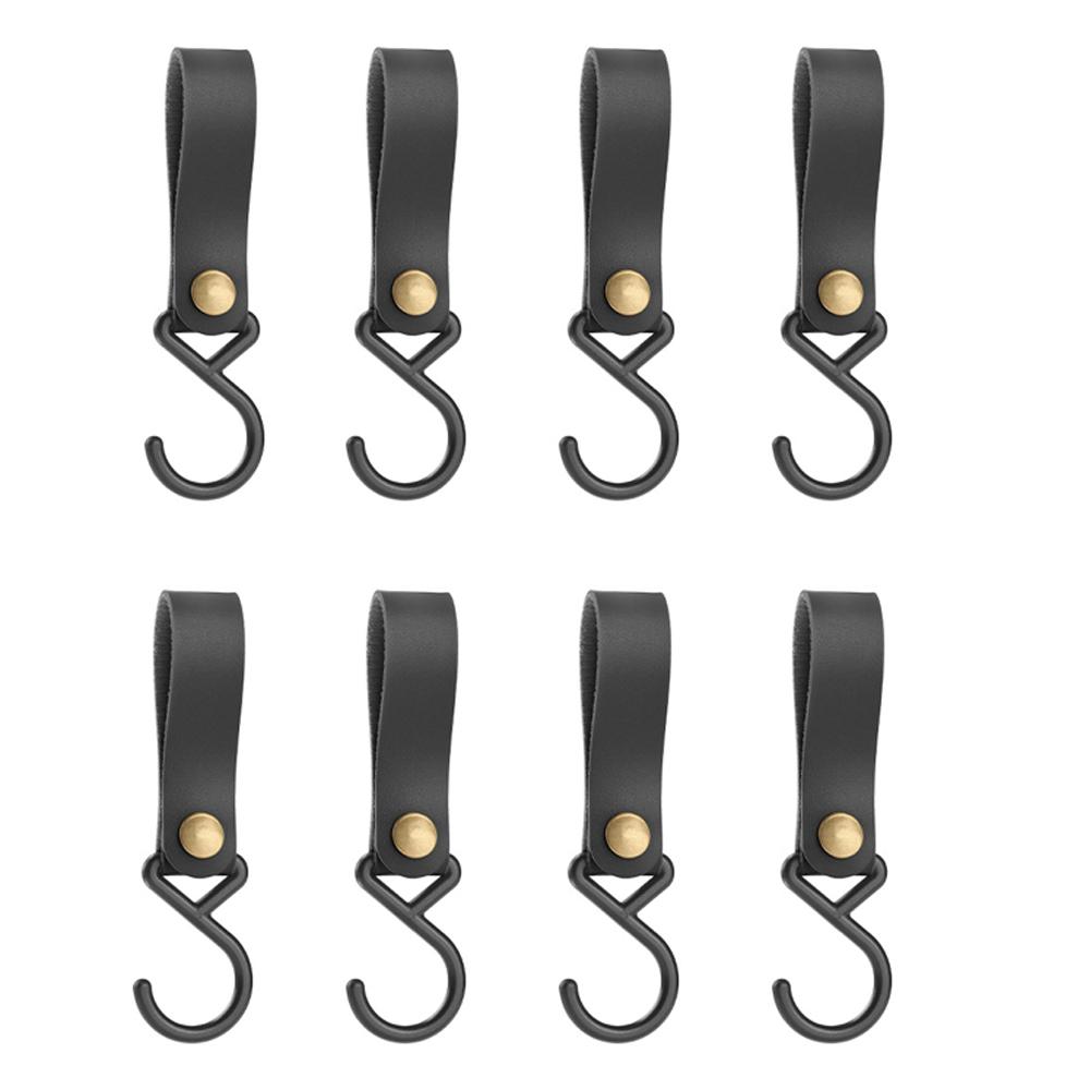 

Портативный уличный крючок, S-образный крючок для кемпинга, пикника, подвесной крючок из искусственной кожи, брелок для ключей, стеллаж для хранения, полка чёрный