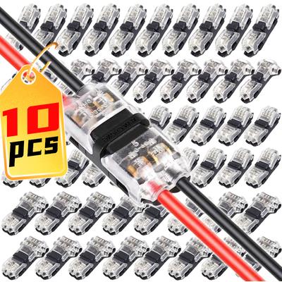 10pcs 2Pin Led Car Audio Universal Compact Wire Connector T/H SHAPE Conductor Quick Splice Crimp Terminal Block 18-22 AWG