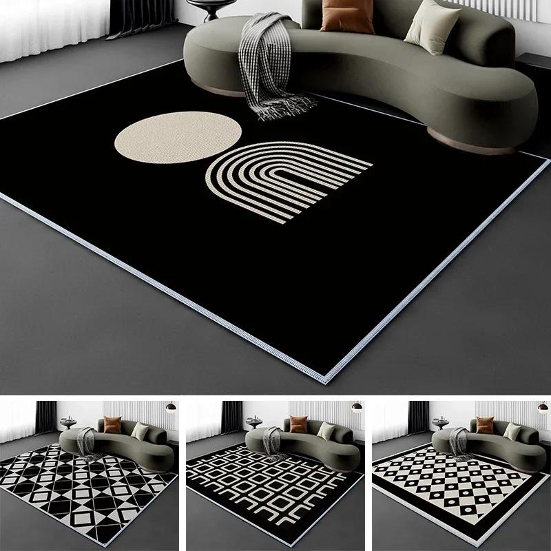 Nordic Printed Floor Mat Large Carpet Sofa Rug Anti Slip Living Room Bedroom Bedside Mats Floor Foot Pad Decor Kids Playing Mat