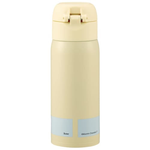 Skater STOT3 350ml Stainless Steel Hot/Cold Insulated Water Bottle with One-Touch Opening, Moomin Design, Light Color